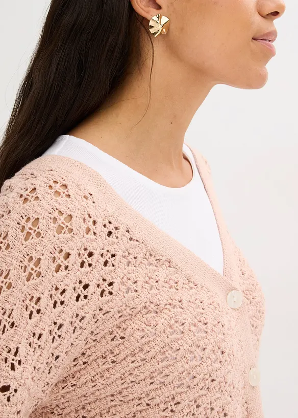Ažurový pletený kabátek, bonprix