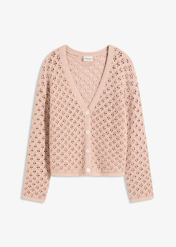 Ažurový pletený kabátek, bonprix