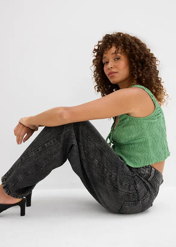 Balonové džíny, Mid Waist, Super Soft, bonprix