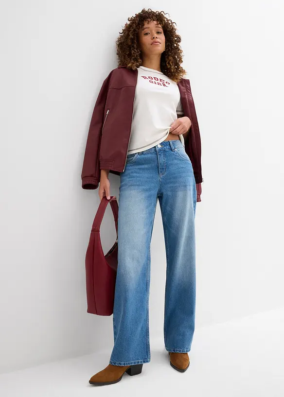 Džíny Straight, Mid Waist, bonprix