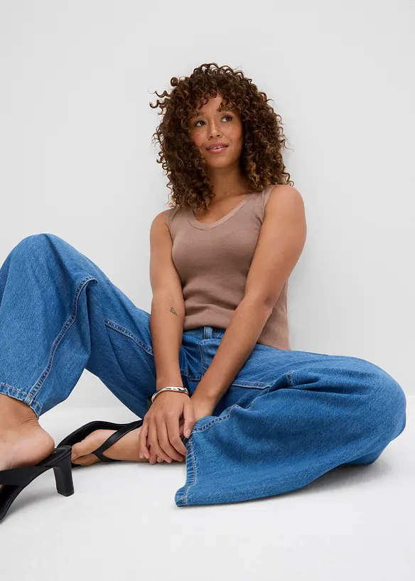 Džíny Wide Leg, Mid Waist, bonprix