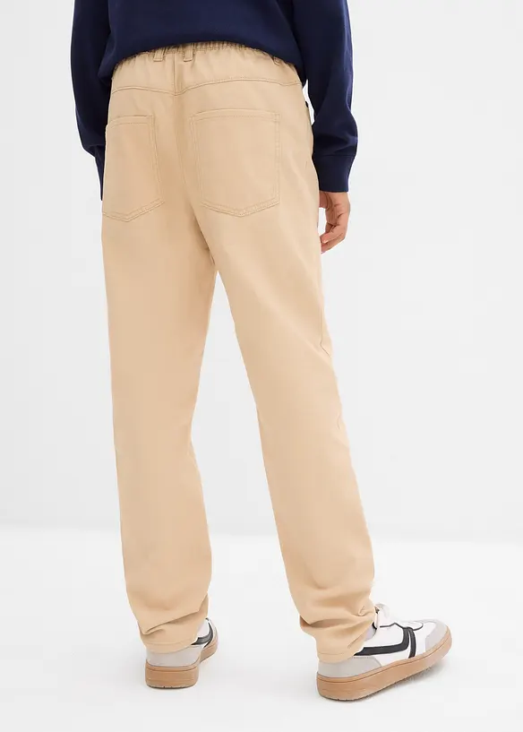 Kalhoty bez zapínání z čisté bavlny, Regular Fit, Straight, bonprix