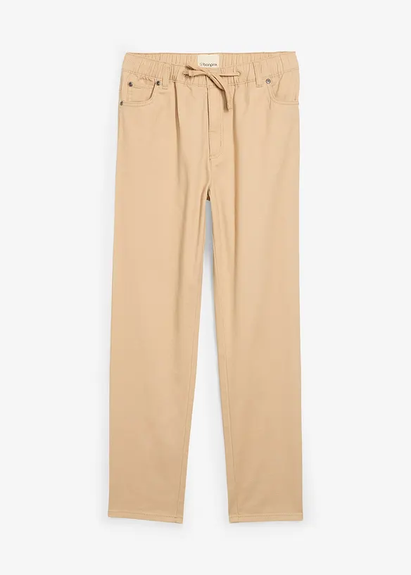 Kalhoty bez zapínání z čisté bavlny, Regular Fit, Straight, bonprix