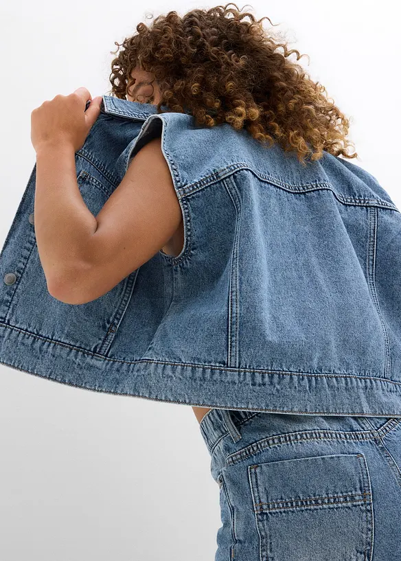 Džínová vesta z bavlny, bonprix