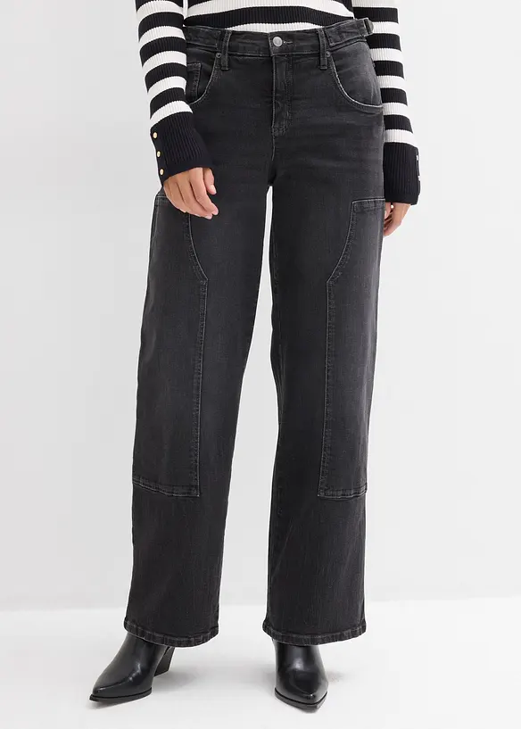 Džíny Wide Leg, Mid Waist, bonprix