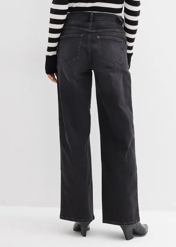 Džíny Wide Leg, Mid Waist, bonprix