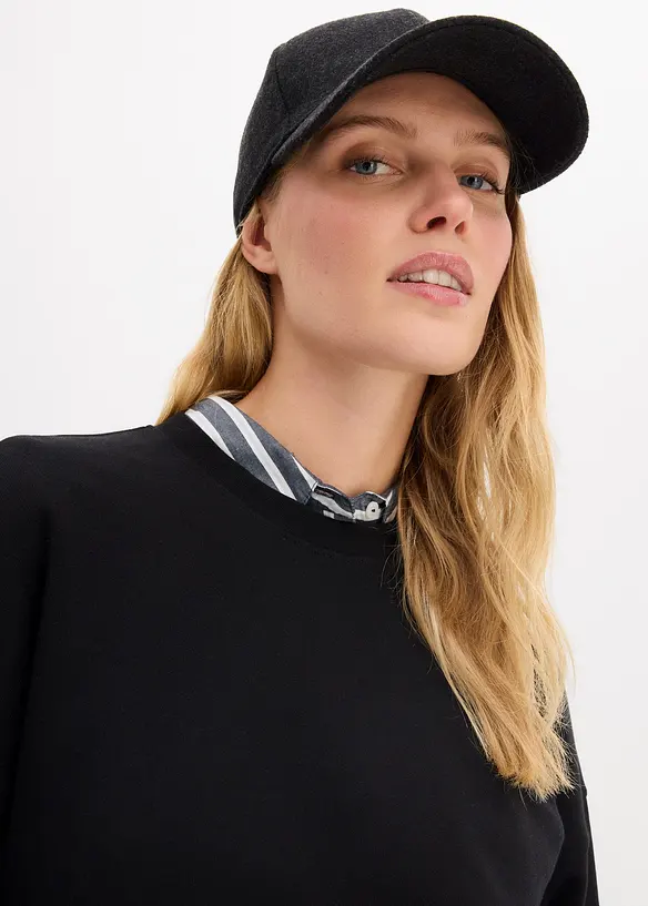 Krátká oversize mikina z čisté organické bavlny, bonprix