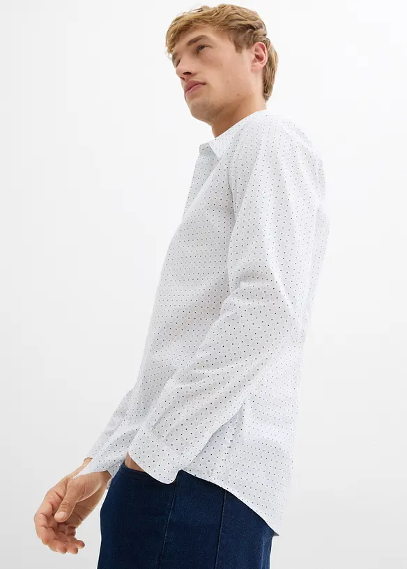 Strečová business košile s drobným vzorem, Slim Fit, bonprix