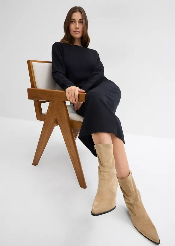 Midi šaty z pohodlného materiálu Punto di Roma, bonprix