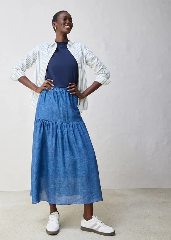 Tričko s podílem hedvábí, bonprix