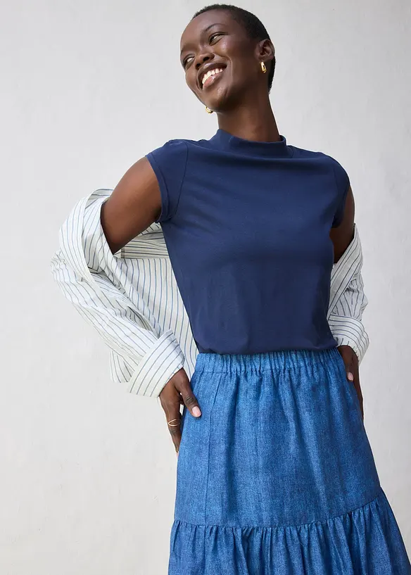 Tričko s podílem hedvábí, bonprix