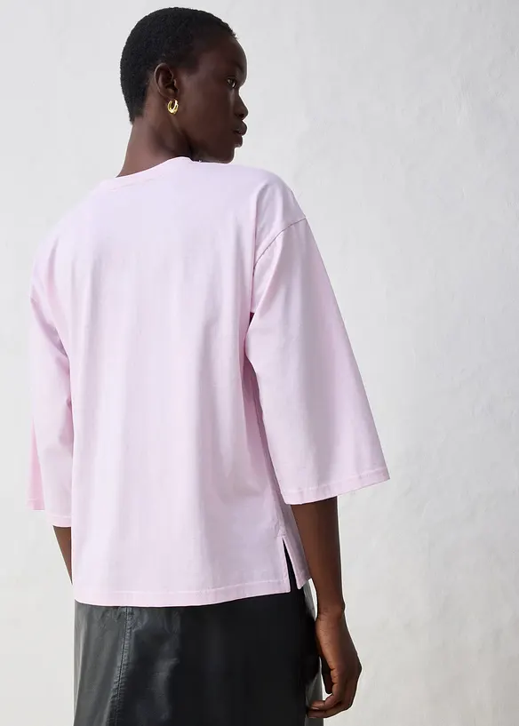 Tričko s lichoběžníkovým střihem a s podílem hedvábí, bonprix