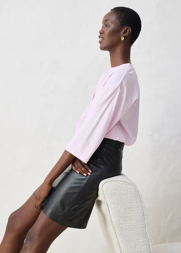 Tričko s lichoběžníkovým střihem a s podílem hedvábí, bonprix