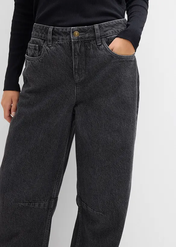 Džíny Barrel, Mid Waist, bonprix