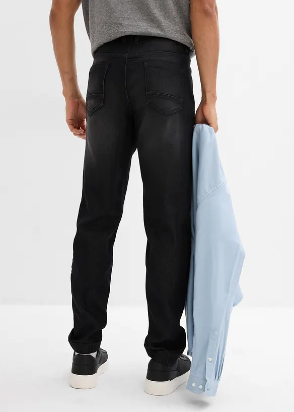 Teplákové džíny bez zapínání, Regular Fit, Straight, bonprix