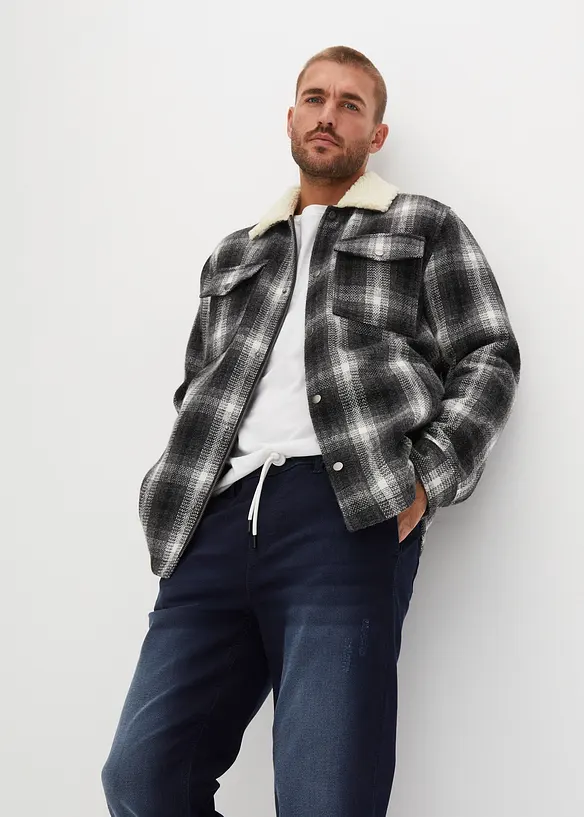 Teplákové džíny bez zapínání, Regular Fit, Straight, bonprix