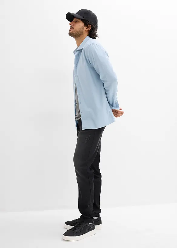 Teplákové džíny bez zapínání, Regular Fit, Straight, bonprix