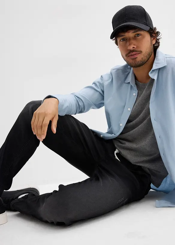 Teplákové džíny bez zapínání, Regular Fit, Straight, bonprix