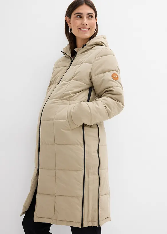 Těhotenský a nosicí kabát 3 v 1 s prošíváním, recyklovaný polyester, bonprix