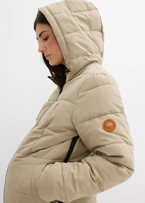 Těhotenský a nosicí kabát 3 v 1 s prošíváním, recyklovaný polyester, bonprix