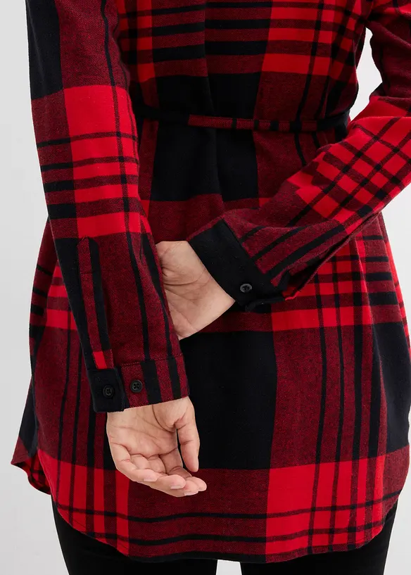 Těhotenská dlouhá halenka z měkkého bavlněného flanelu, bonprix