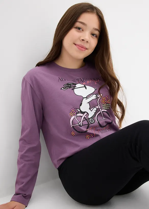 Triko Snoopy s dlouhým rukávem, z čisté bavlny, Peanuts