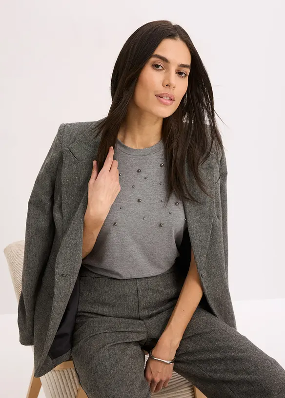 Tričko s&nbsp;aplikac&iacute; z&nbsp;perliček, bonprix