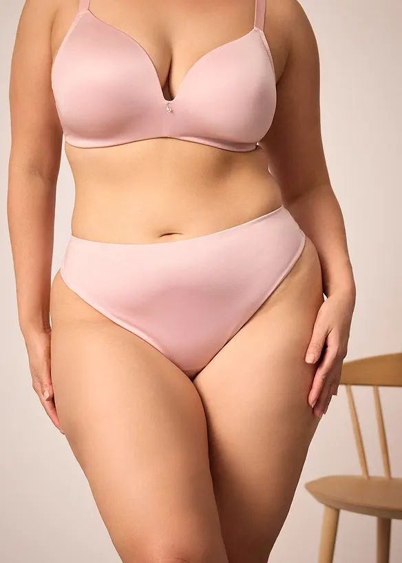 Tanga s vysokým pasem a lesklým efektem (2 ks), bonprix
