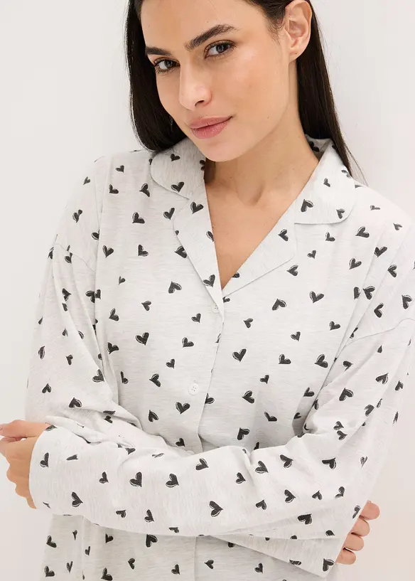 Oversize pyžamo s knoflíkovou lištou, bonprix