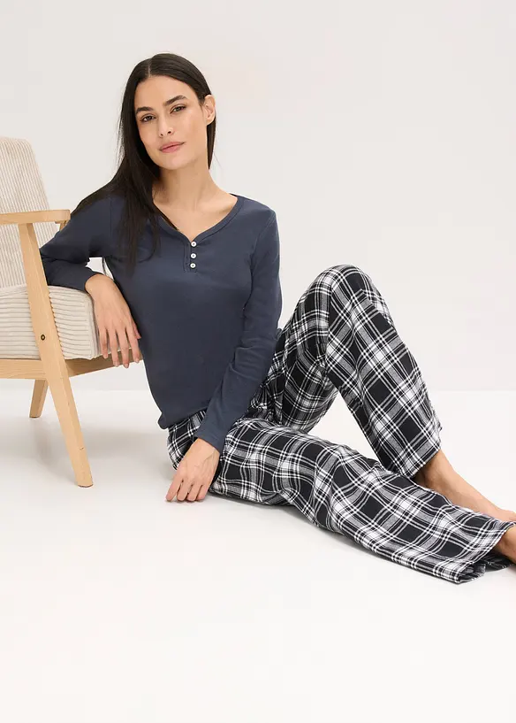 Tkané pyžamové kalhoty z flanelu, bonprix