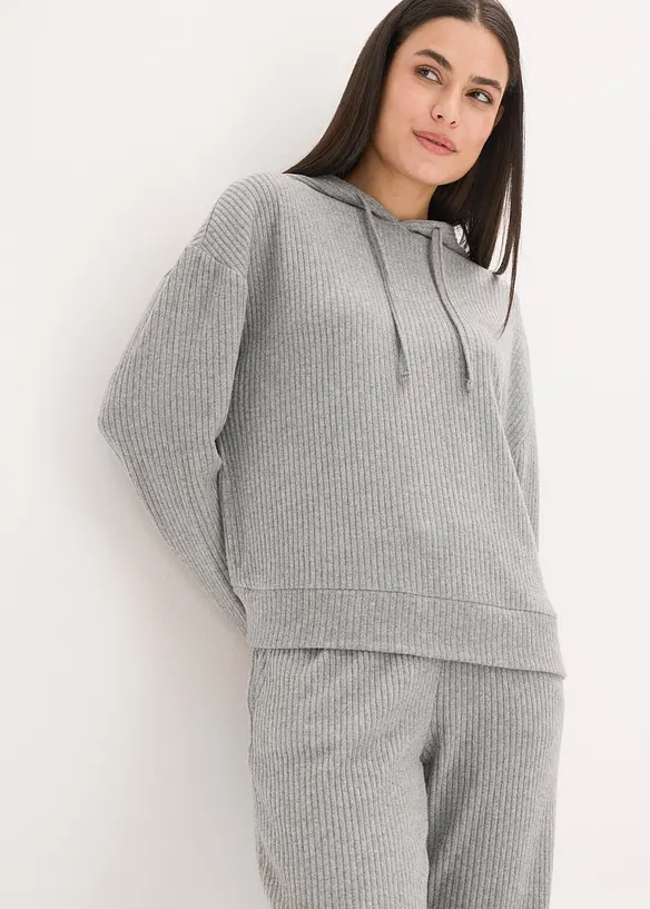 Domácí souprava z měkkého žebrovaného materiálu, oversize, bonprix