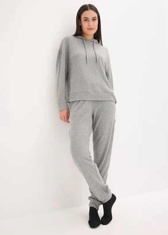Domácí souprava z měkkého žebrovaného materiálu, oversize, bonprix