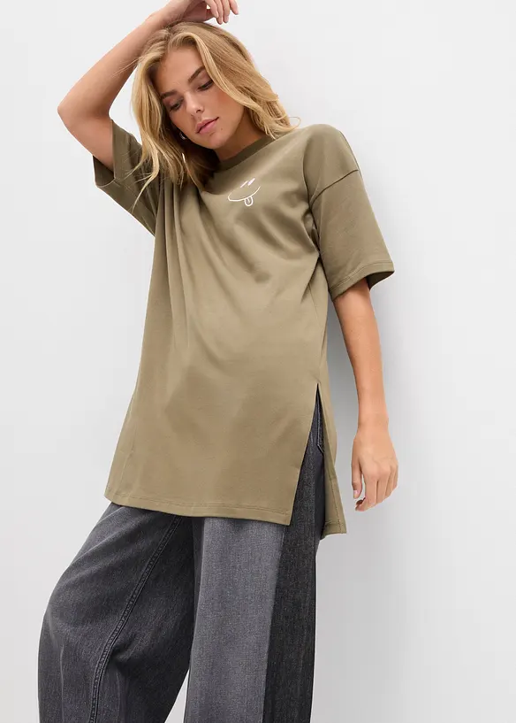 Dlouhé oversize triko z čisté organické bavlny, bonprix