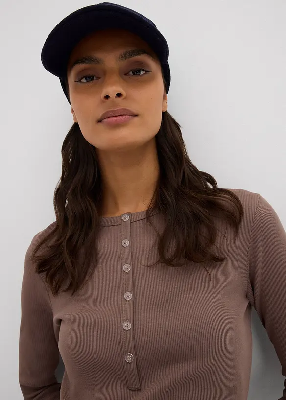 Žebrované šaty z elastické bavlněné směsi, bonprix