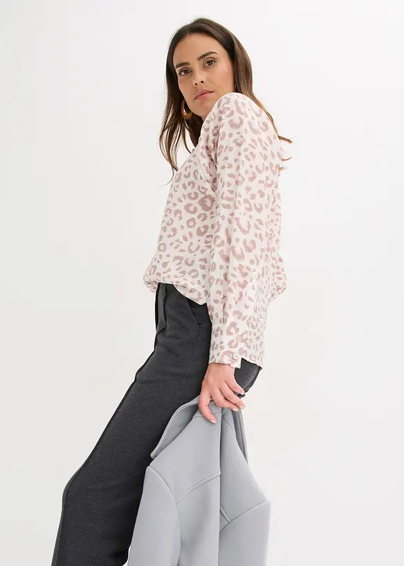 Visk&oacute;zov&aacute; halenka s netop&yacute;ř&iacute;mi ruk&aacute;vy, bonprix