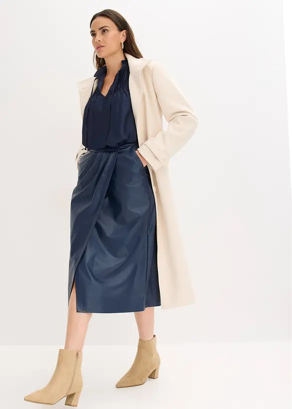 Tuniková halenka z lesklého saténu, se sámky, bonprix