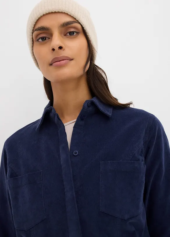 Přiléhavé manšestrové šaty, bonprix