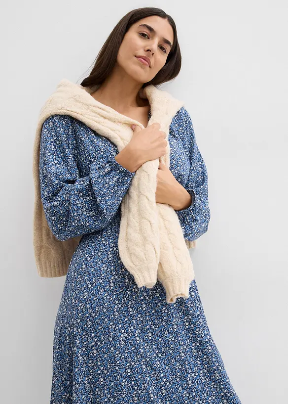 Midi šaty ze splývavé viskózy, bonprix