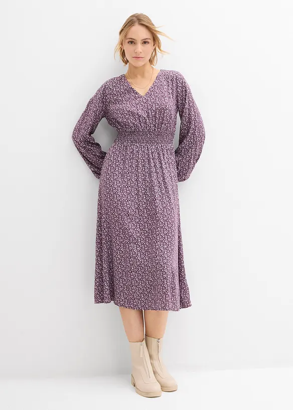 Midi šaty ze splývavé viskózy, bonprix