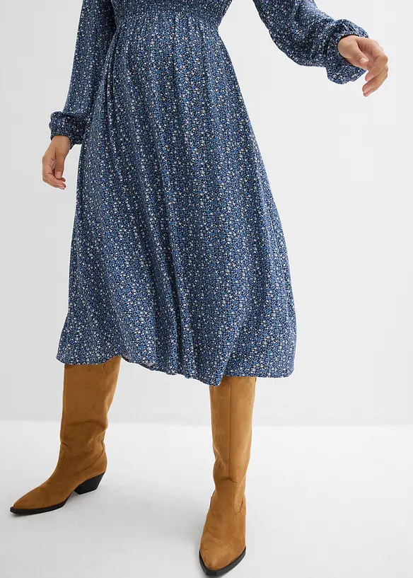 Midi šaty ze splývavé viskózy, bonprix