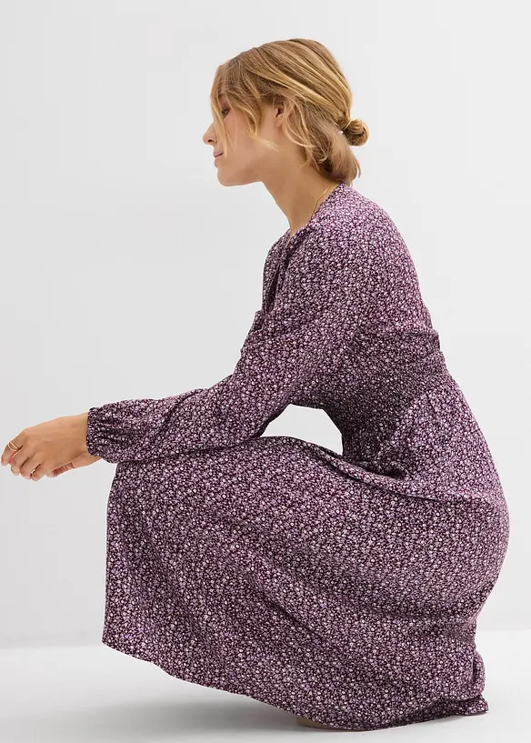 Midi šaty ze splývavé viskózy, bonprix