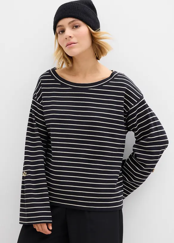 Oversize mikina z čisté bavlny, bonprix