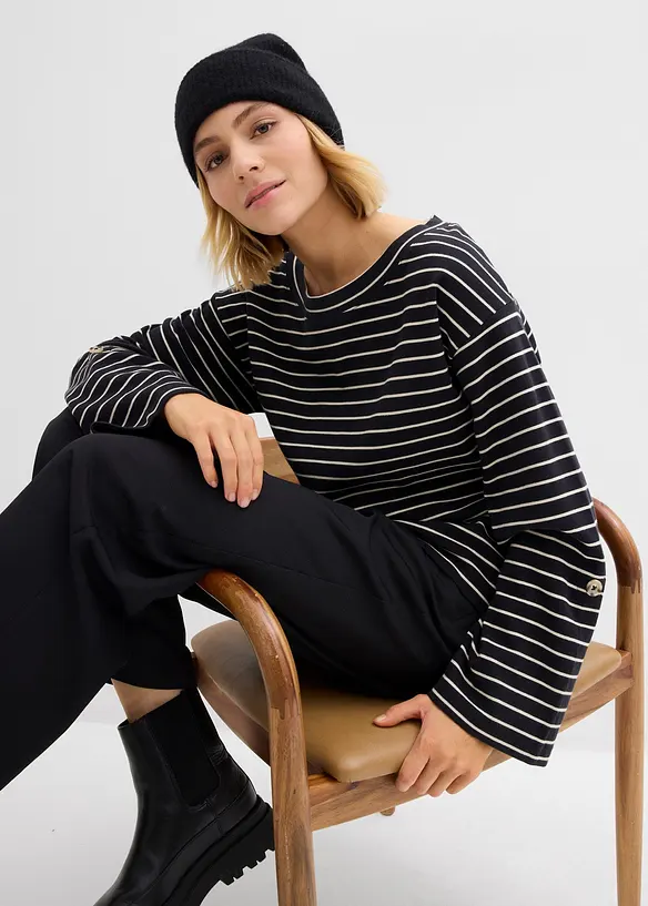 Oversize mikina z čisté bavlny, bonprix