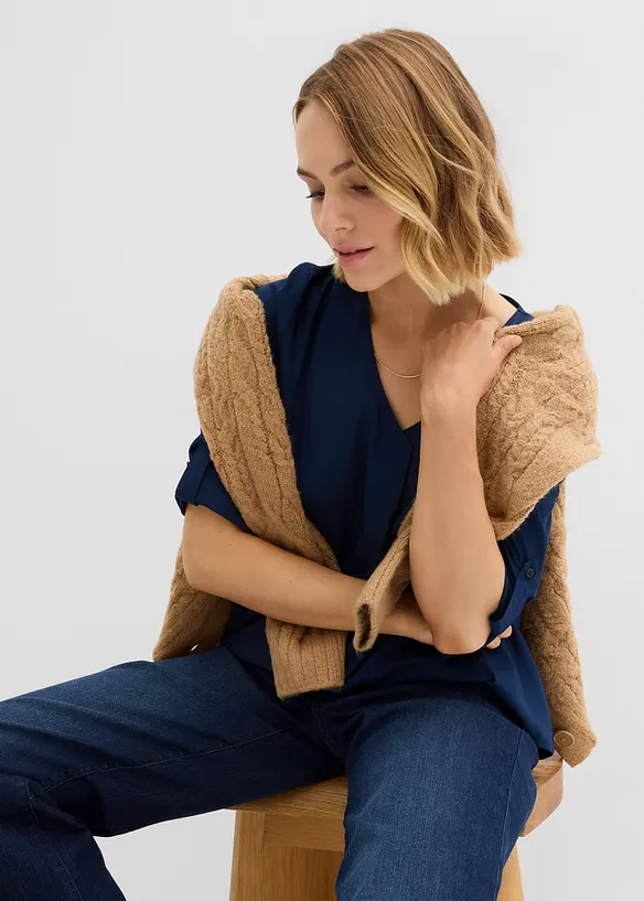 Halenka bez zapínání, ze splývavé viskózy, bonprix