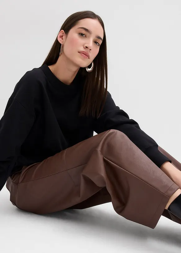 Mikina se širokým žebrovaným límcem, z organické bavlny, bonprix