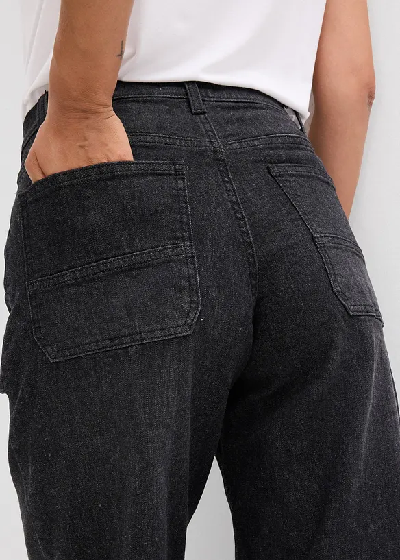Džíny Wide Leg, Mid Waist, s nakládanými kapsami, bonprix