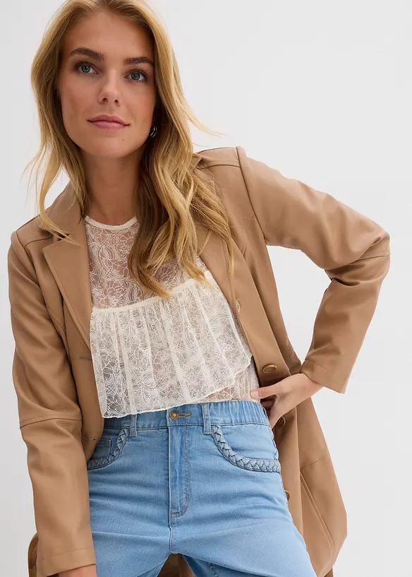 Džíny Straight, High Waist, s detaily na kapsách, bonprix