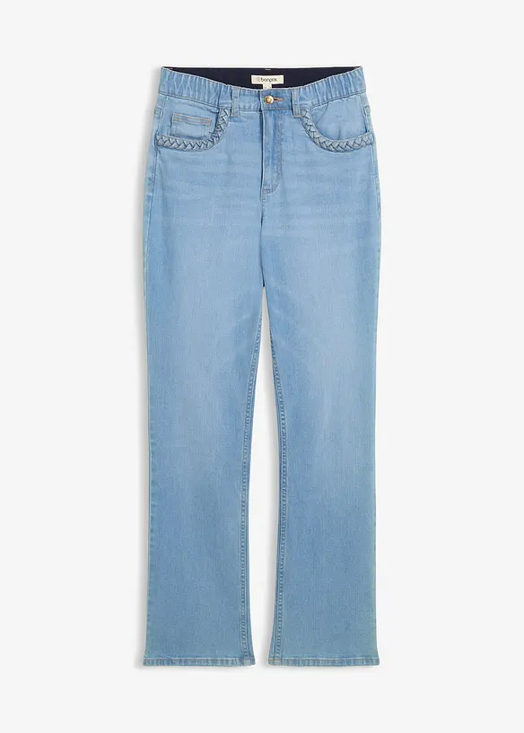 Džíny Straight, High Waist, s detaily na kapsách, bonprix