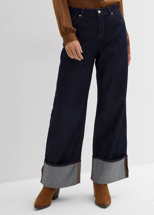 Džíny Baggy, Mid Waist, bonprix