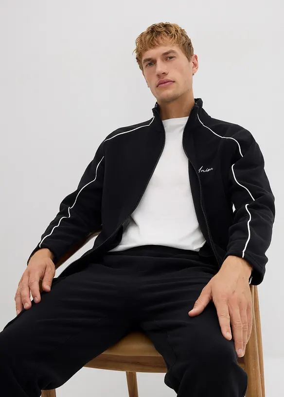 Hřejivá flísová bunda se sportovními detaily, bonprix